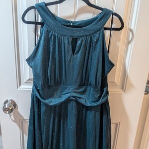 Cocktail Dress (sz 18) - Teal Sparkly